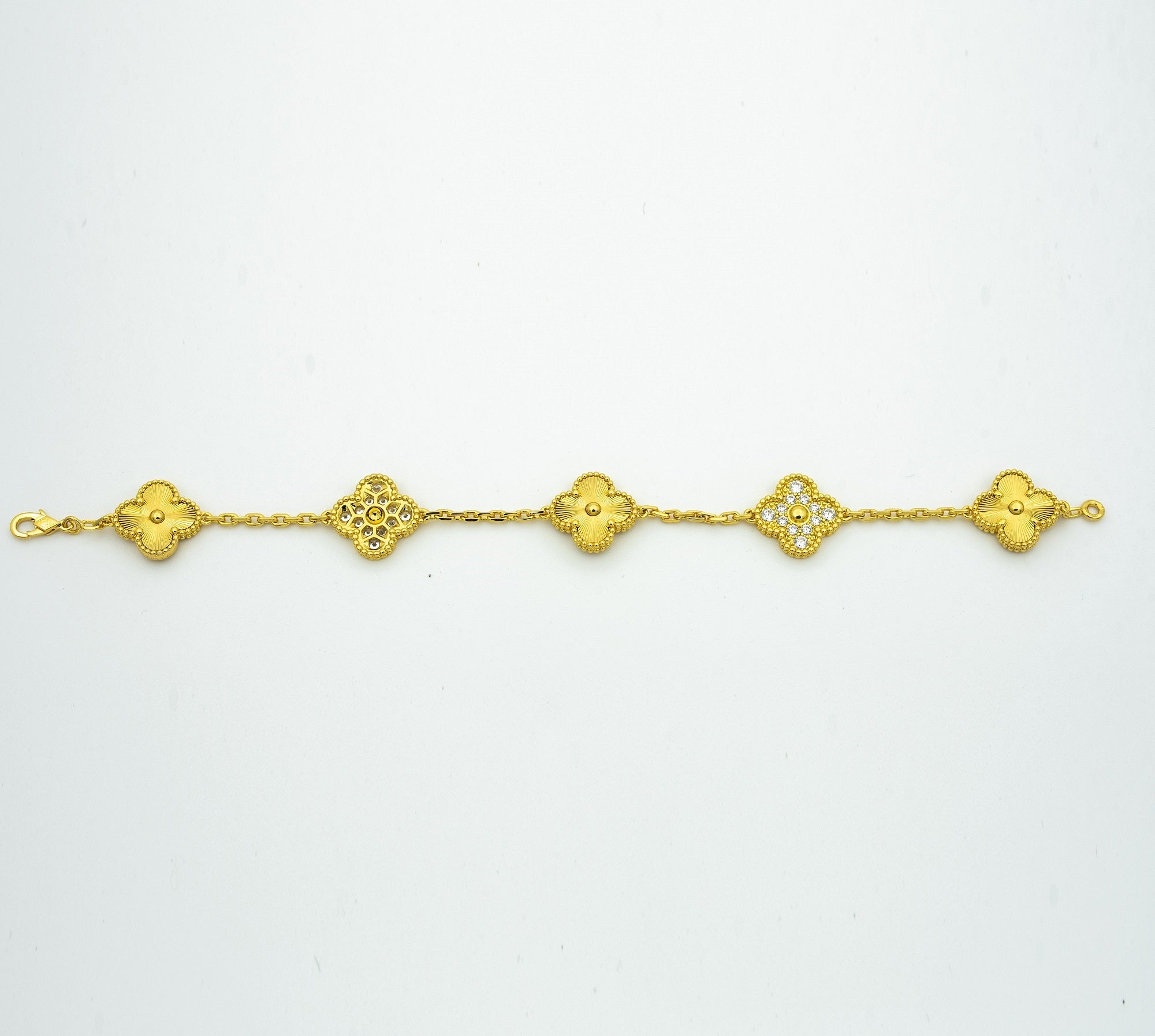 [Royal]CLOVER BRACELET 5 MOTIFS GOLD DIAMOND