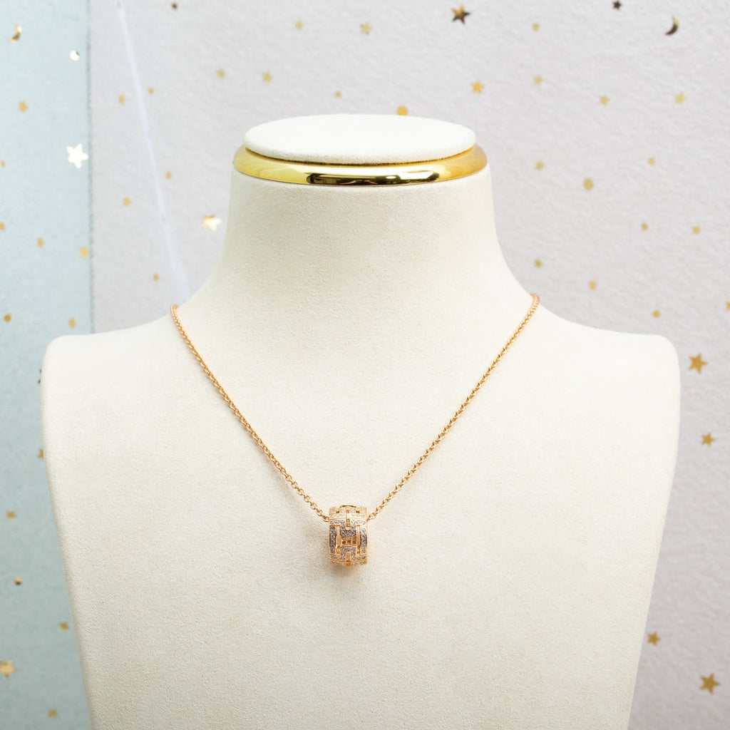 [Royal]PARENTESI NECKLACE PINK GOLD DIAMOND
