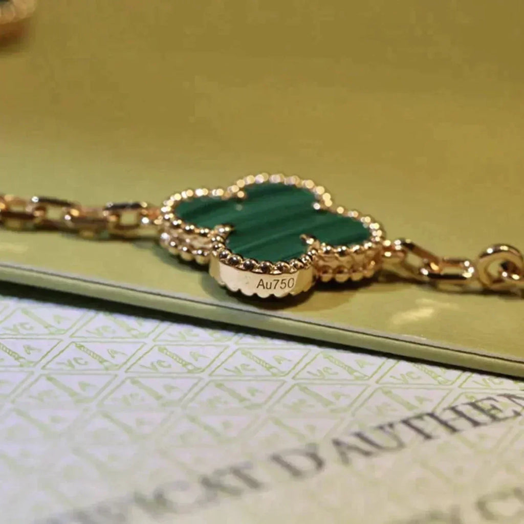 [Royal]CLOVER 5 MOTIFS MALACHITE BRACELET