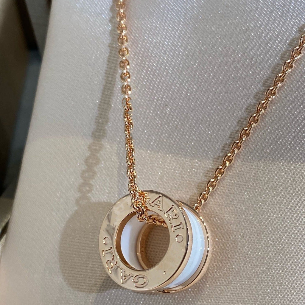 [Royal]ZERO 1 WHITE CERAMIC PINK GOLD NECKLACE
