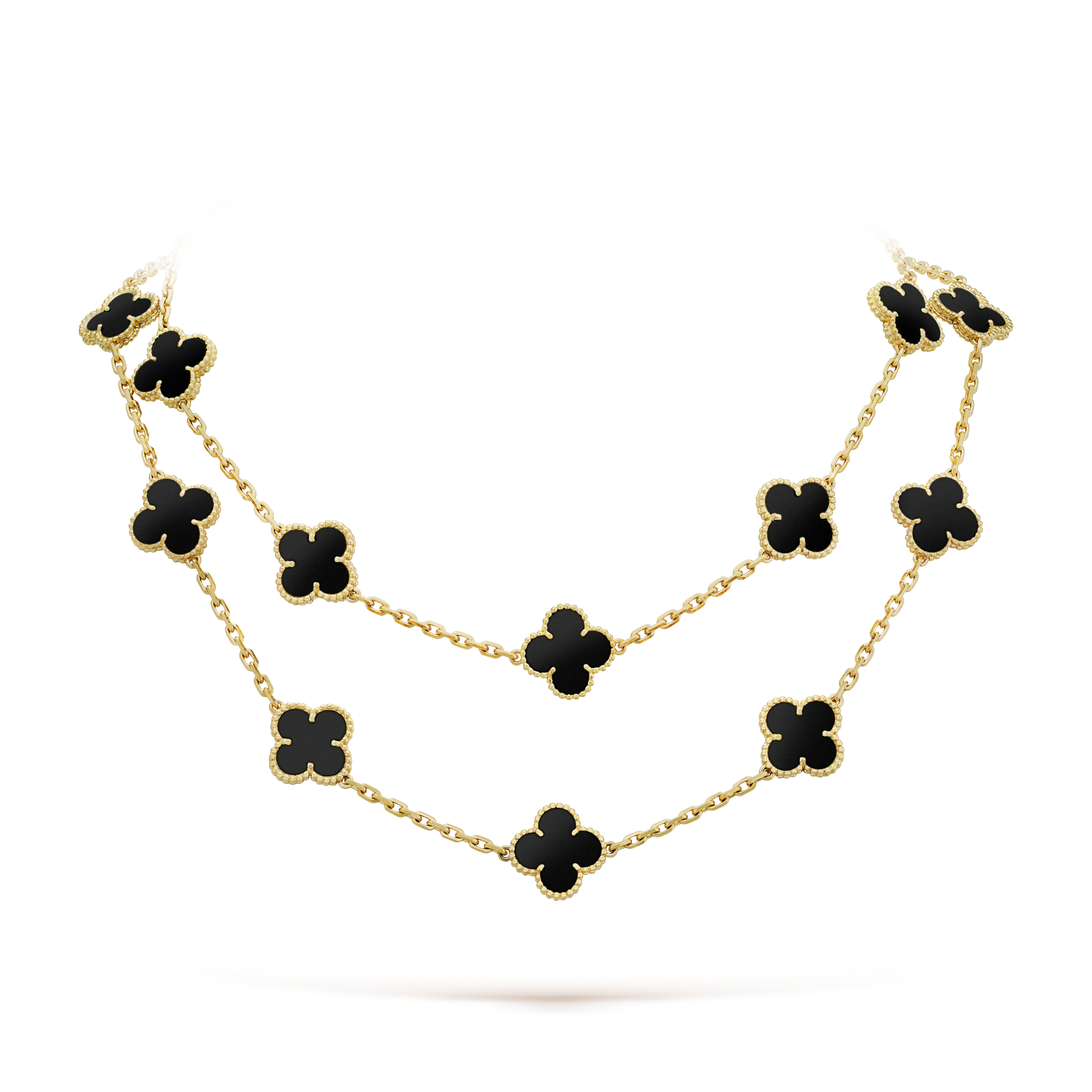 [Royal]CLOVER 20 MOTIFS ONYX NECKLACE