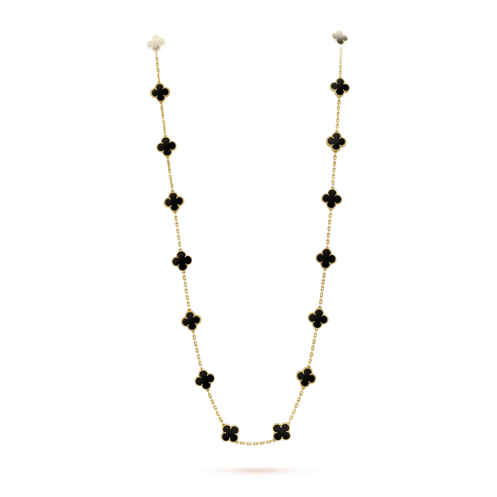 [Royal]CLOVER 20 MOTIFS ONYX NECKLACE