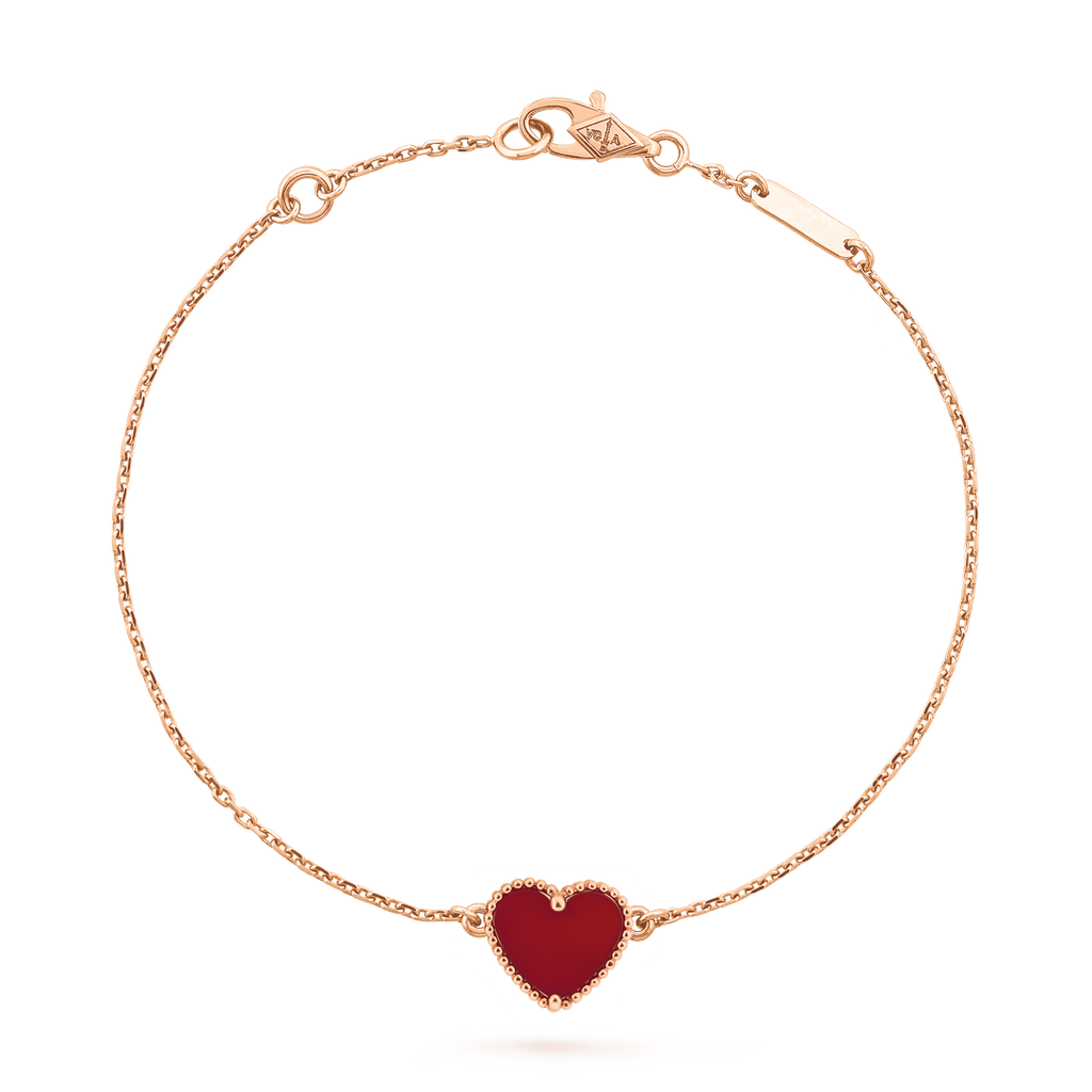 [Royal]HEART CARNELIAN PINK GOLD BRACELET