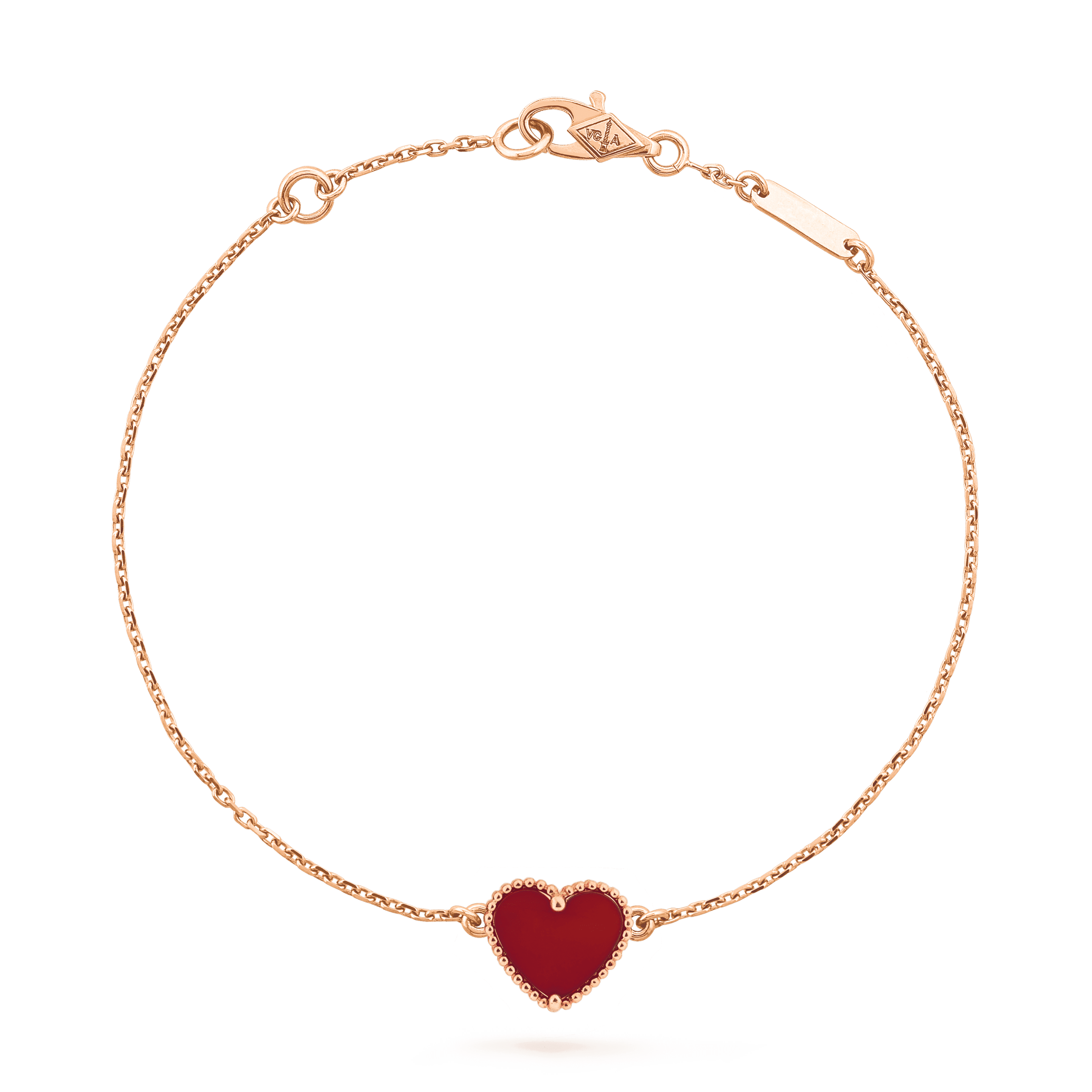 [Royal]HEART CARNELIAN PINK GOLD BRACELET
