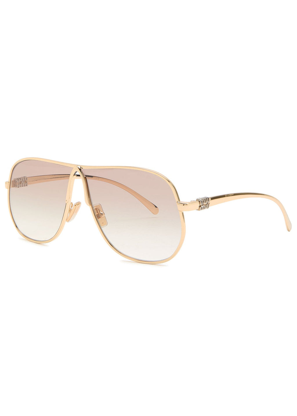 Lunettes de soleil métal doré luxe mode 3925