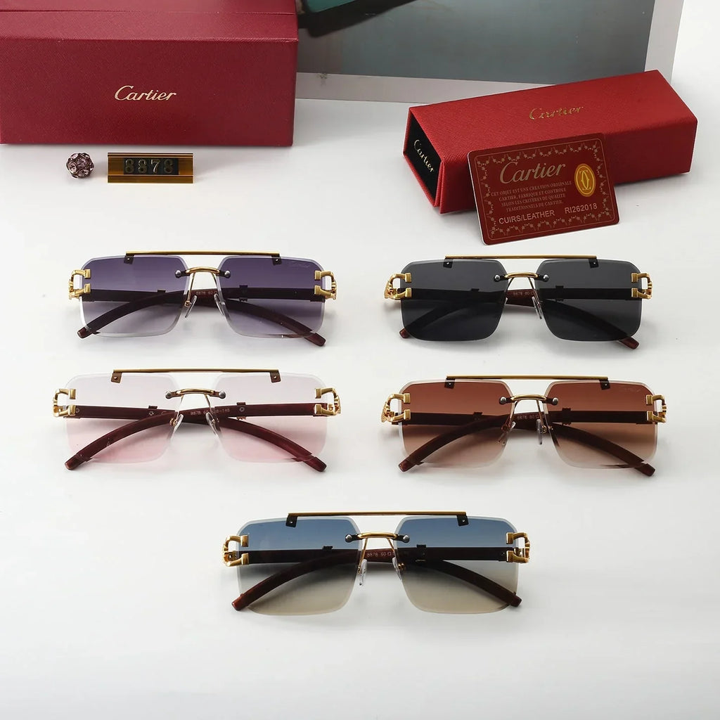 5 colors of trendy rimless sunglasses 8878