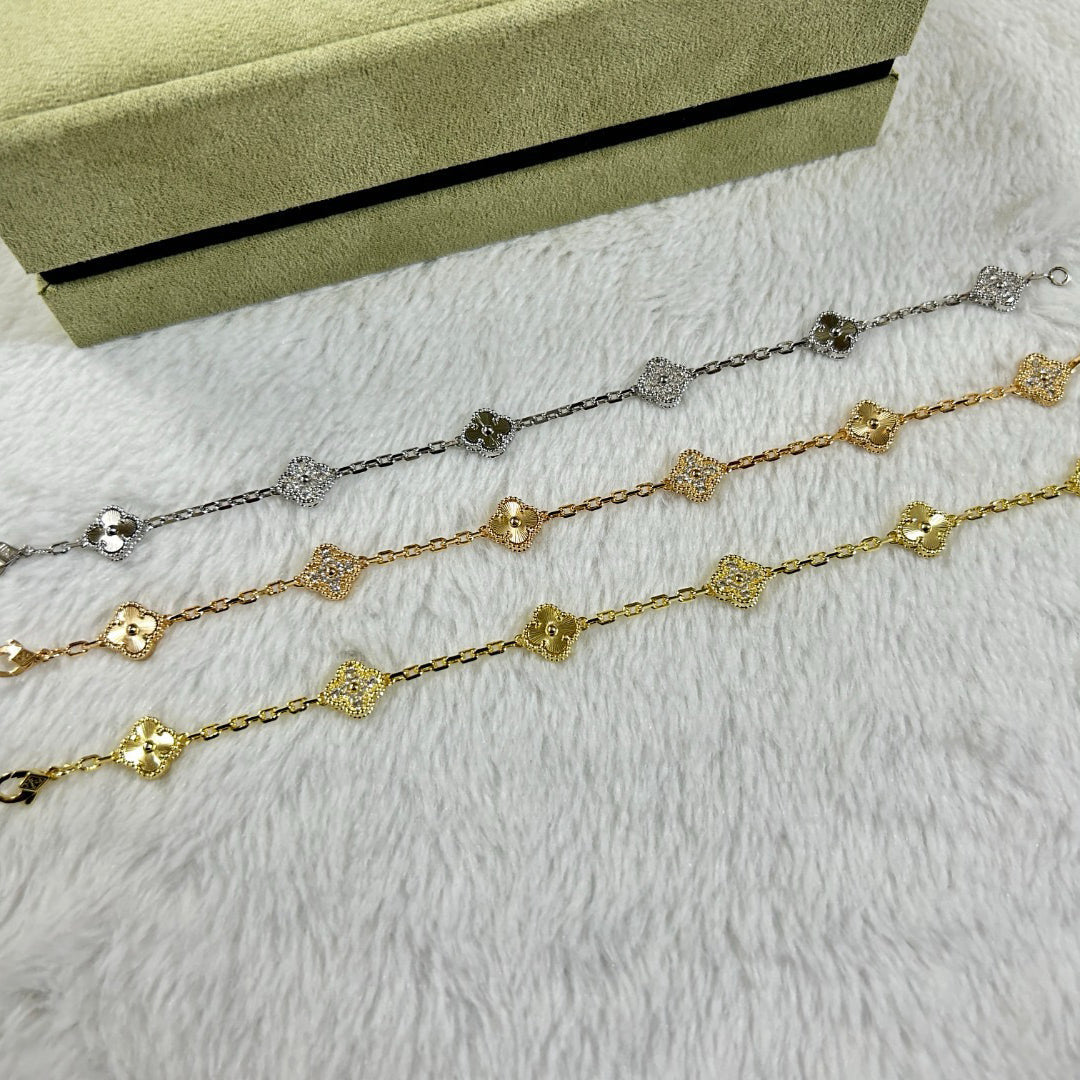 [Royal]CLOVER 6 MOTIF DIAMOND LASER BRACELET
