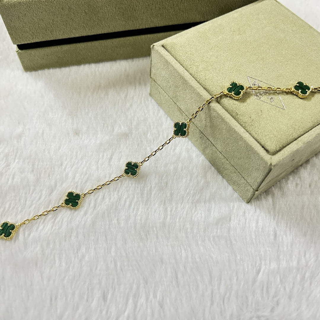 [Royal]CLOVER 6 MOTIF MALACHITE BRACELET