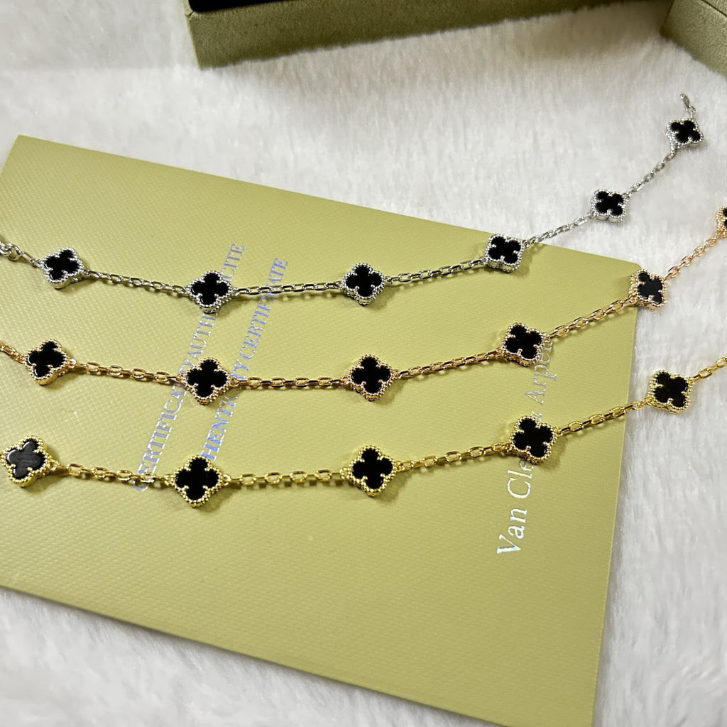 [Royal]CLOVER 6 MOTIF  ONYXS BRACELET