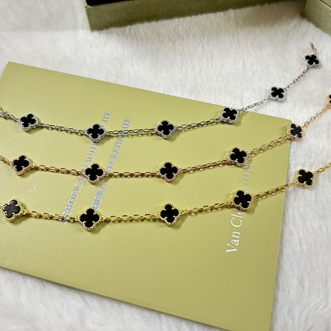 [Royal]CLOVER 6 MOTIF  ONYXS BRACELET