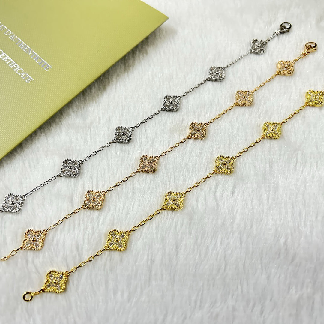 [Royal]CLOVER 6 MOTIF DIAMOND BRACELET