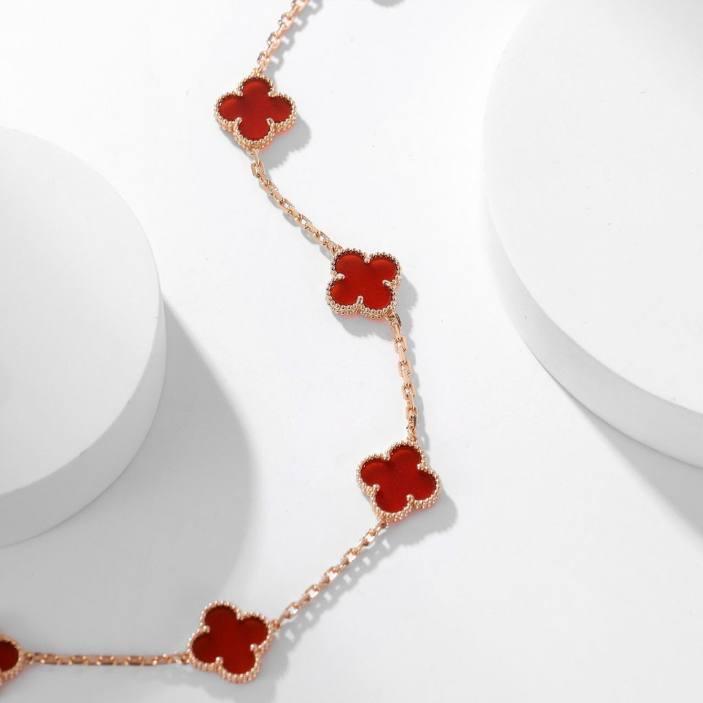 [ROYAL]CLOVERS THE  10-MOTIFS CARNELIAN NECKLACE