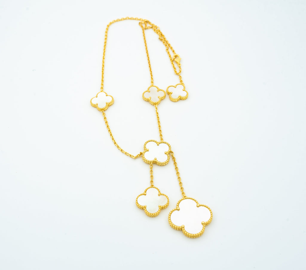 [Royal]CLOVER MOTHER OF PEARL NECKLACE 6 MOTIF