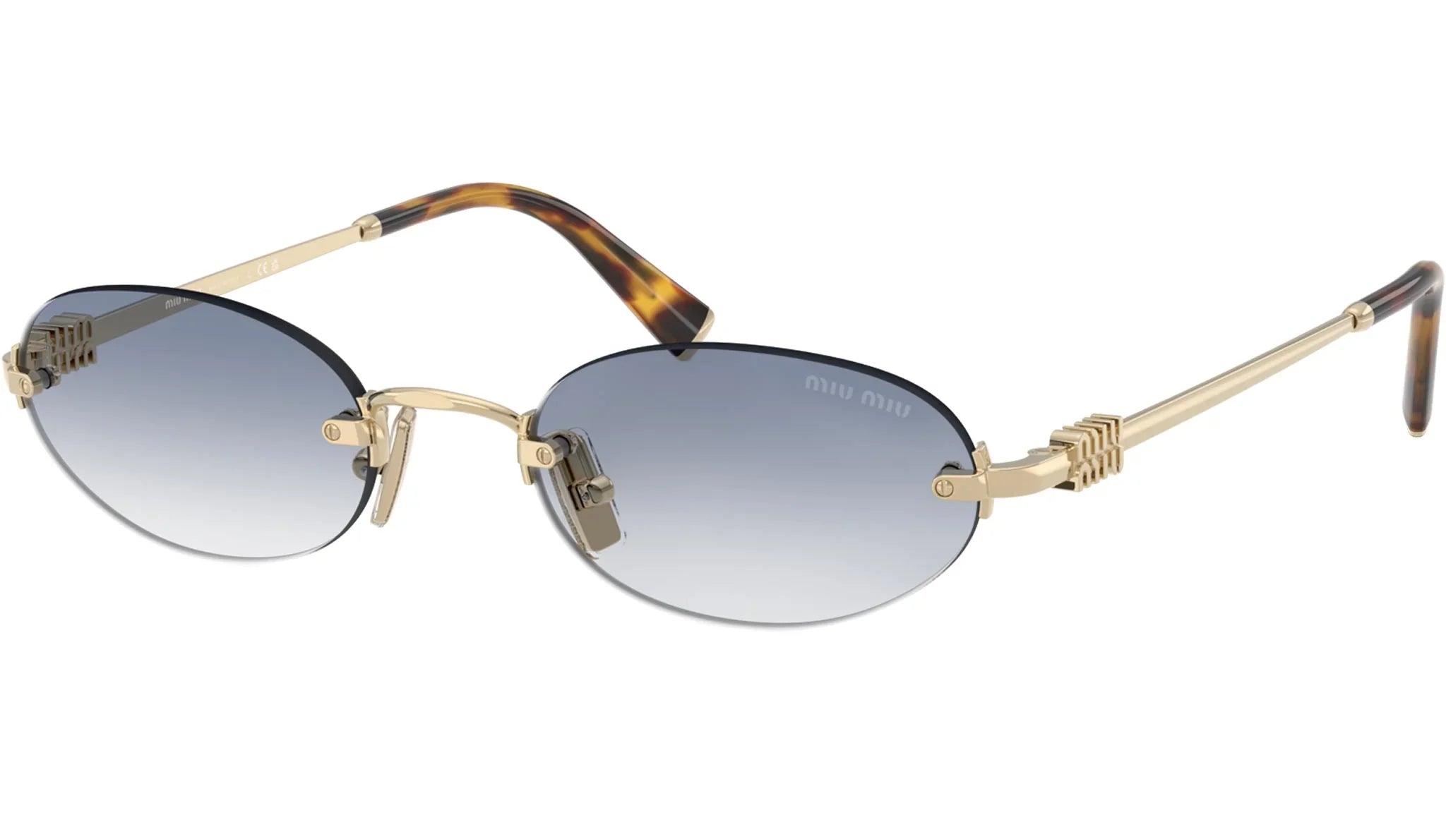 Lunettes de Soleil Ovales Or Pâle 3718
