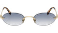 Lunettes de Soleil Ovales Or Pâle 3718