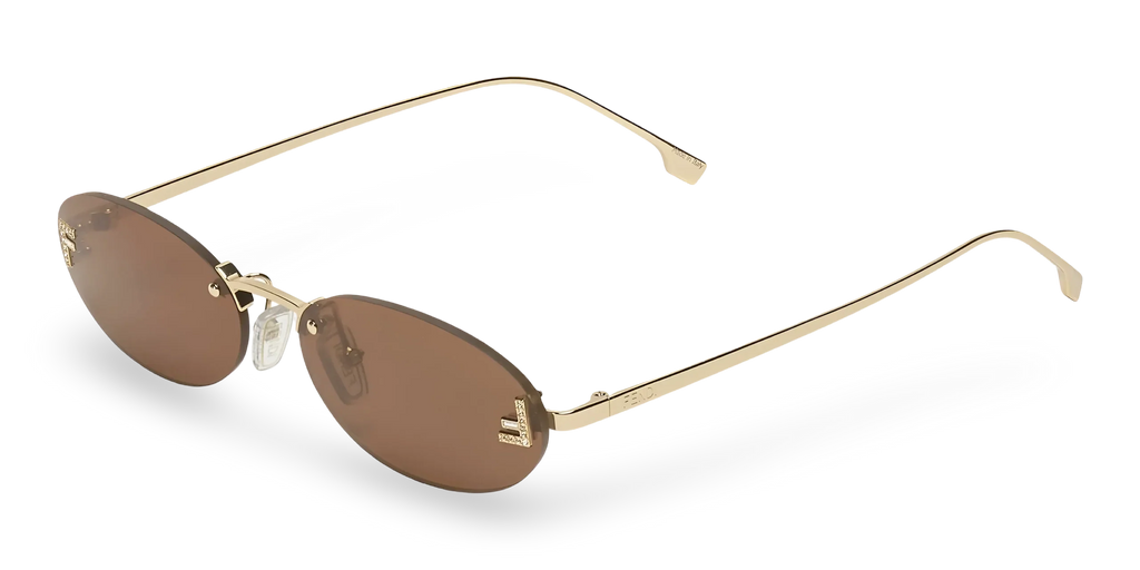 Lunettes de soleil ovales verres bruns élégants 1664