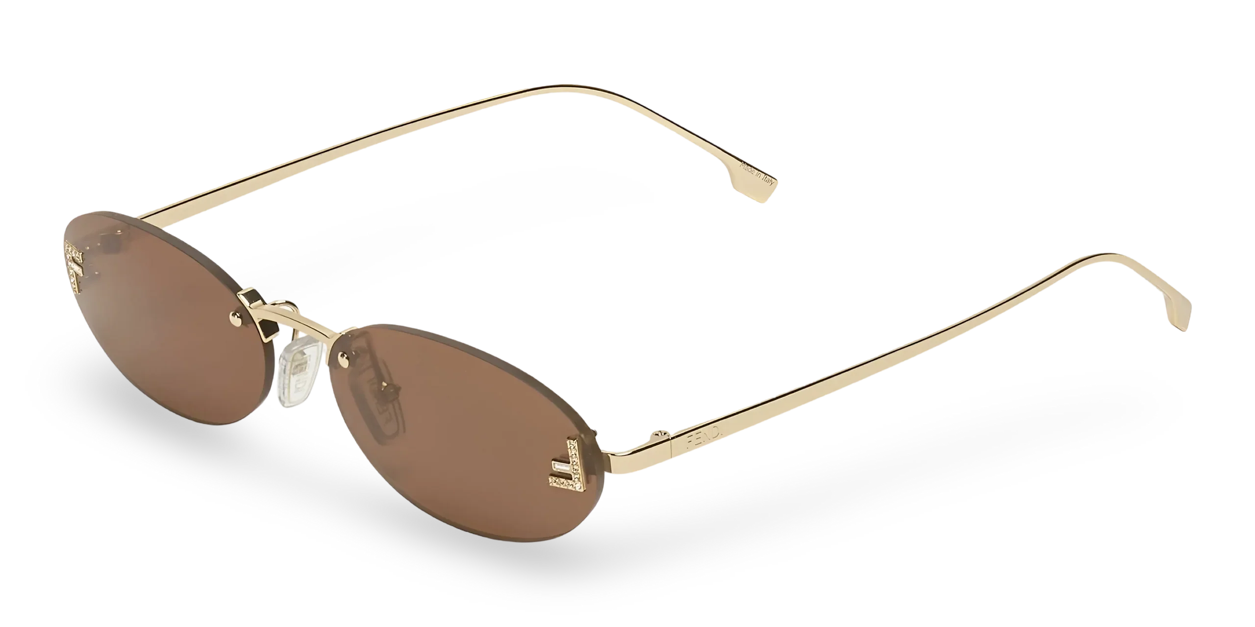 Lunettes de soleil ovales verres bruns élégants 1664