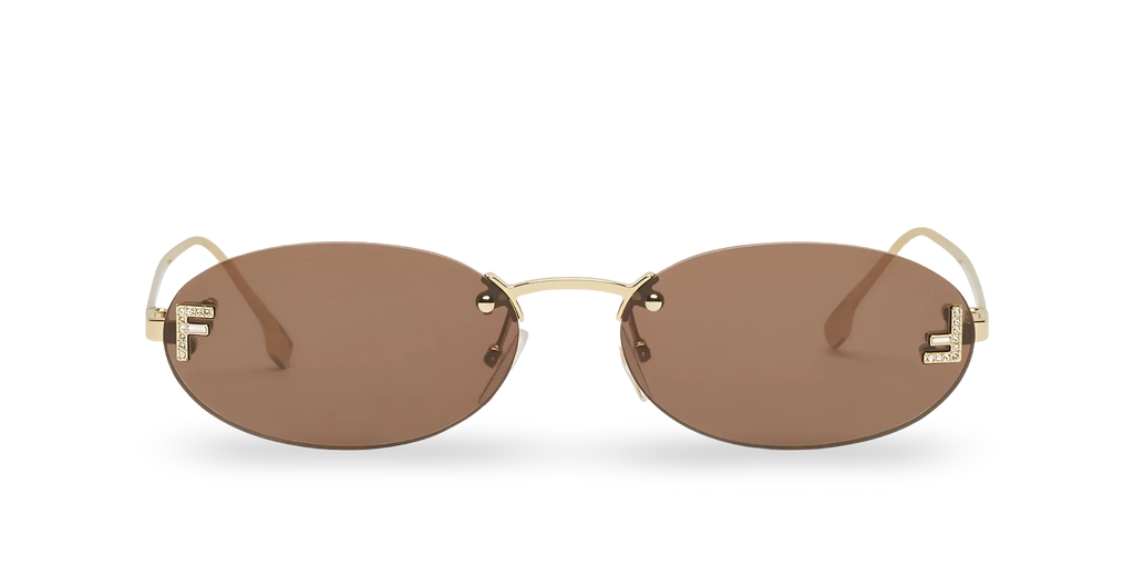 Lunettes de soleil ovales verres bruns élégants 1664