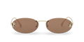Lunettes de soleil ovales verres bruns élégants 1664