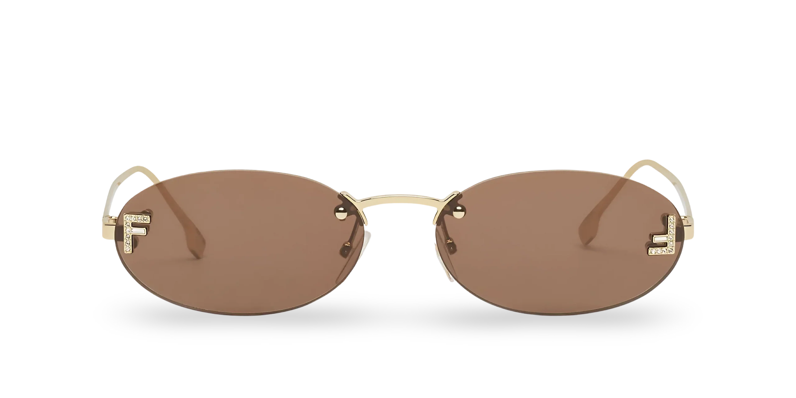 Lunettes de soleil ovales verres bruns élégants 1664