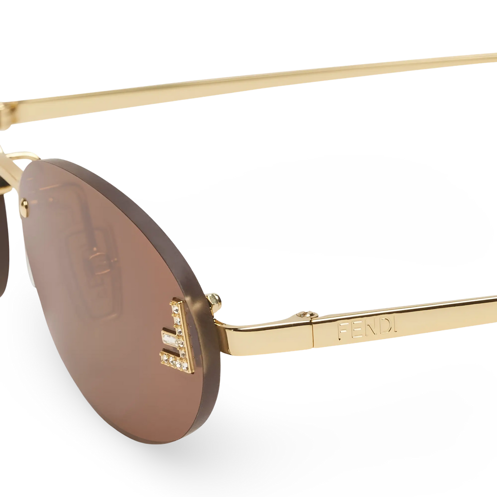 Lunettes de soleil ovales verres bruns élégants 1664