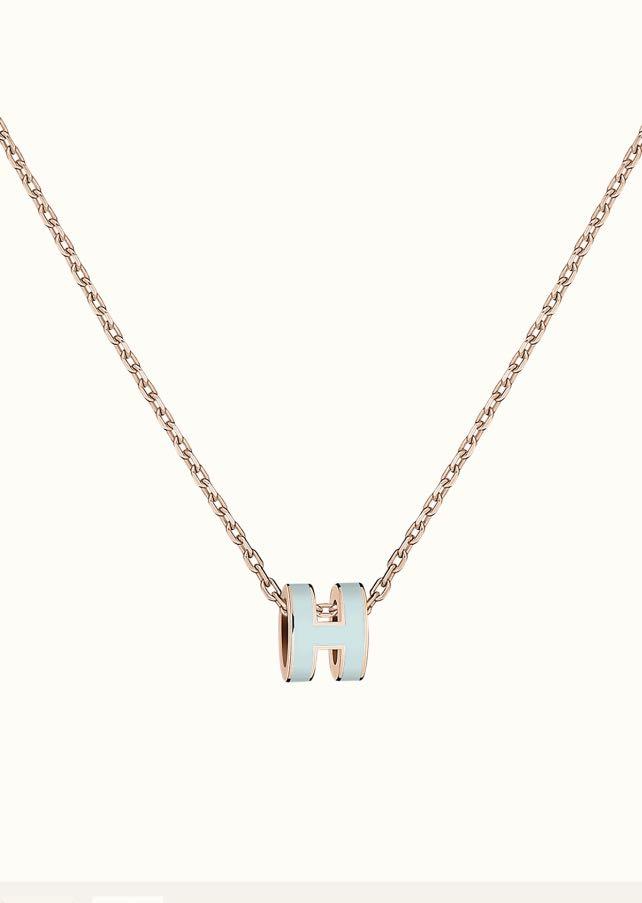[Royal]POP H LIGHT BLUE NECKLACE