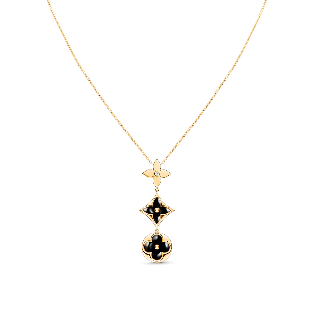 [Royal]STAR AND SUN ONYX PINK GOLD NECKLACE