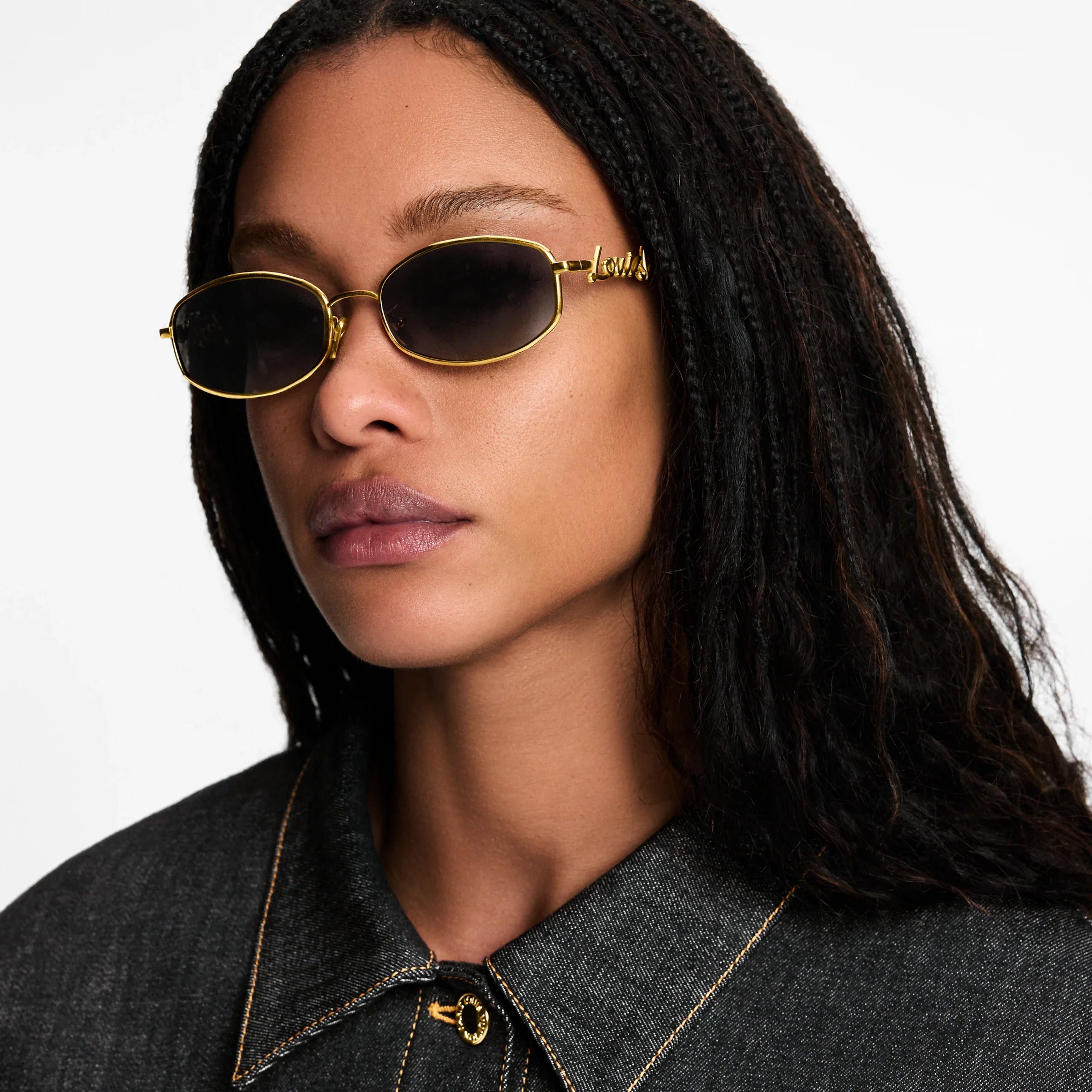 Lunettes de Soleil Métal Rond Logo Luxe 9731