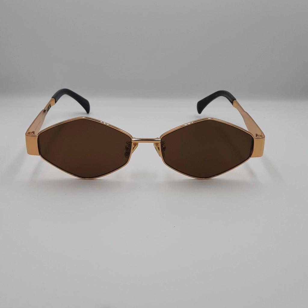 Lunettes de soleil monture luxe métal doré 7741