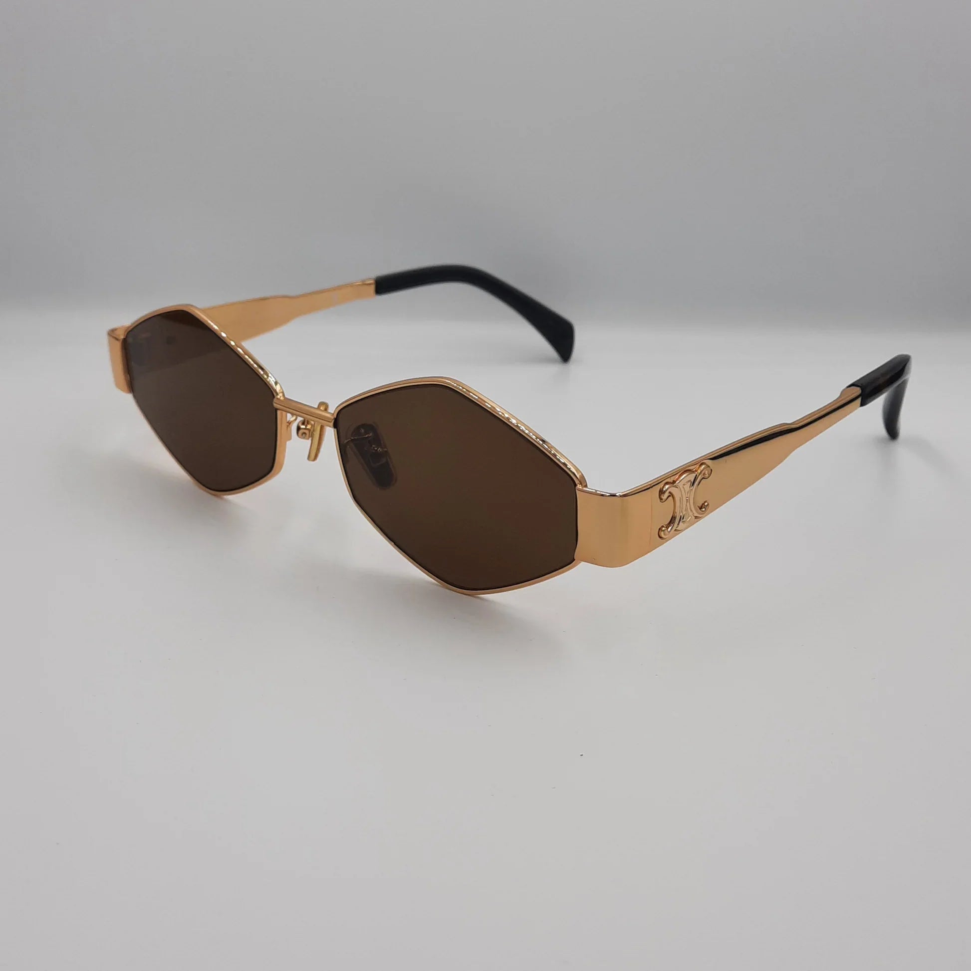 Lunettes de soleil monture luxe métal doré 7741