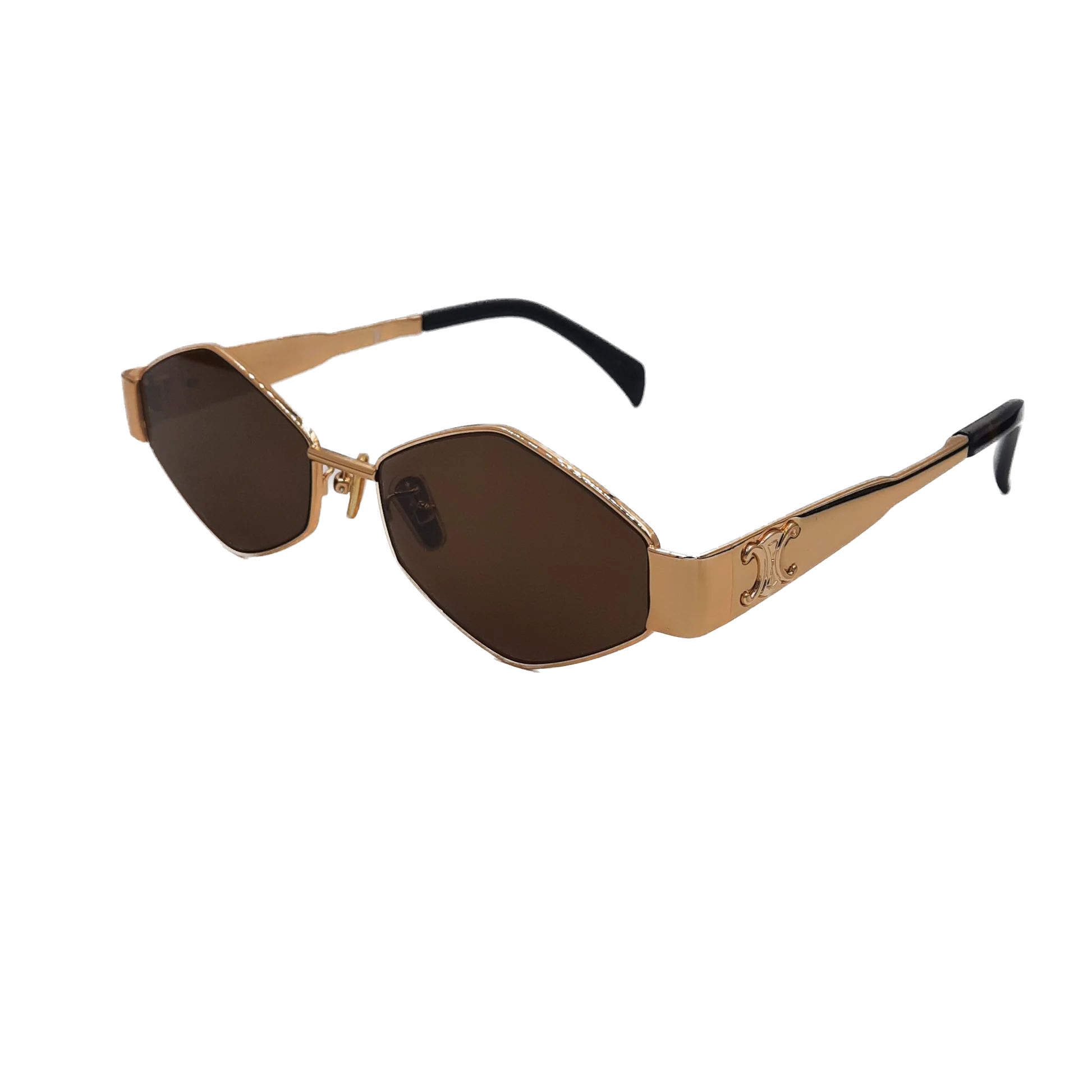 Lunettes de soleil monture luxe métal doré 7741