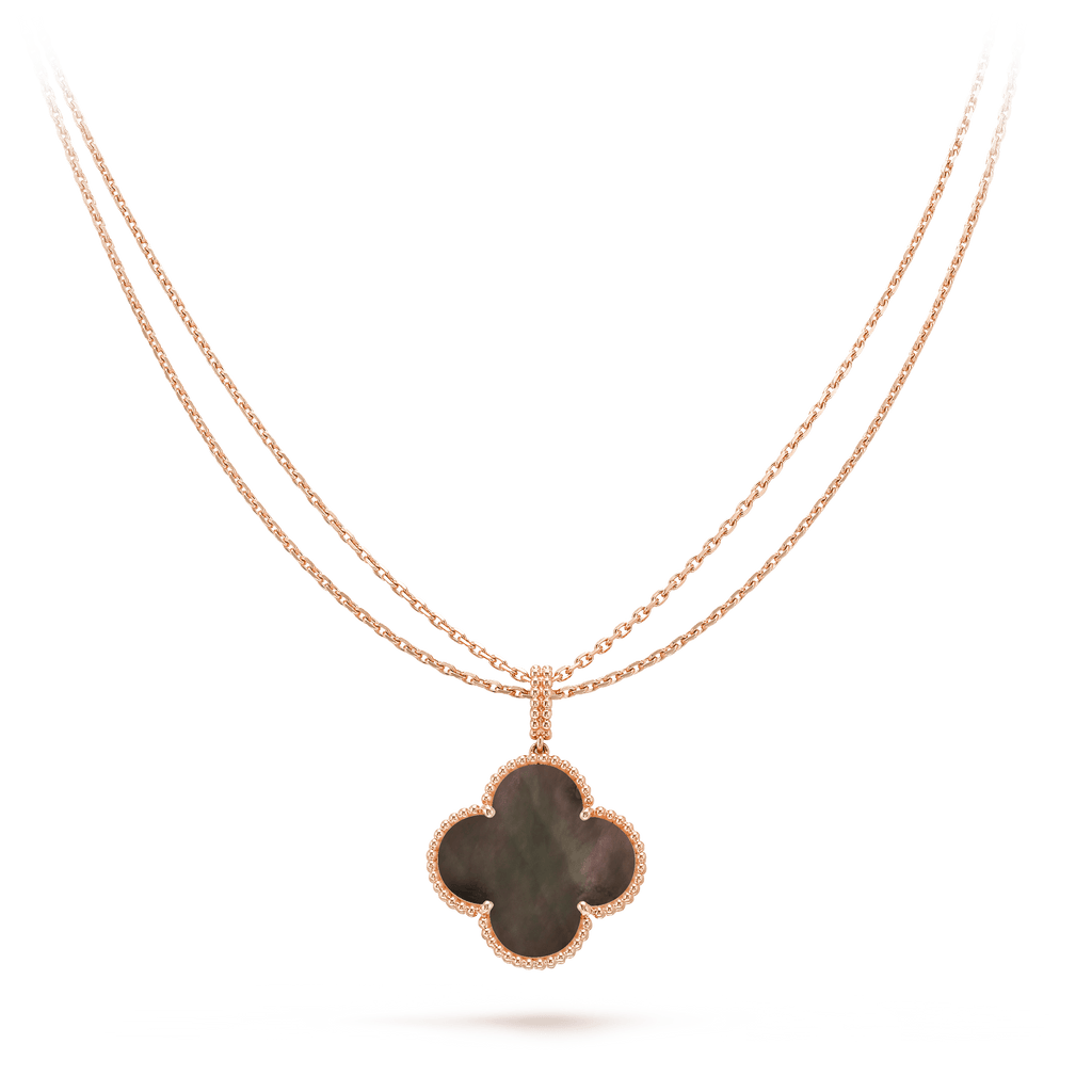 [Royal]CLOVER 25MM GOLD DARK MOP BIG CLOVER NECKLACE