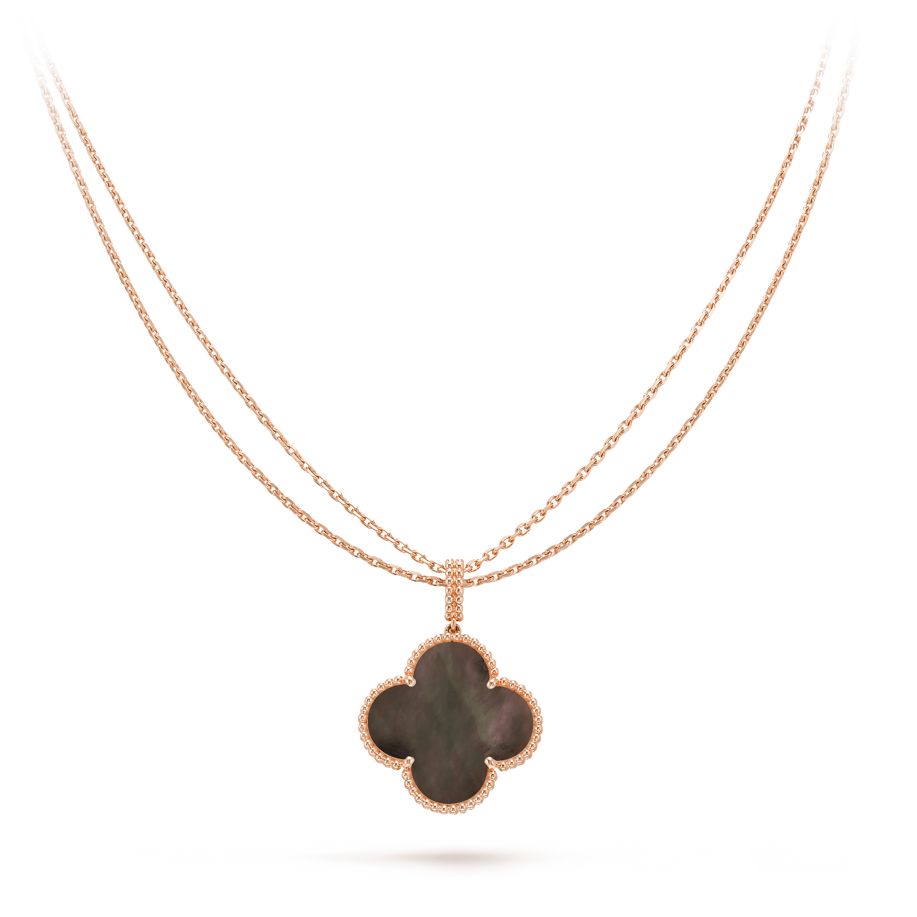 [Royal]CLOVER 25MM GOLD DARK MOP BIG CLOVER NECKLACE