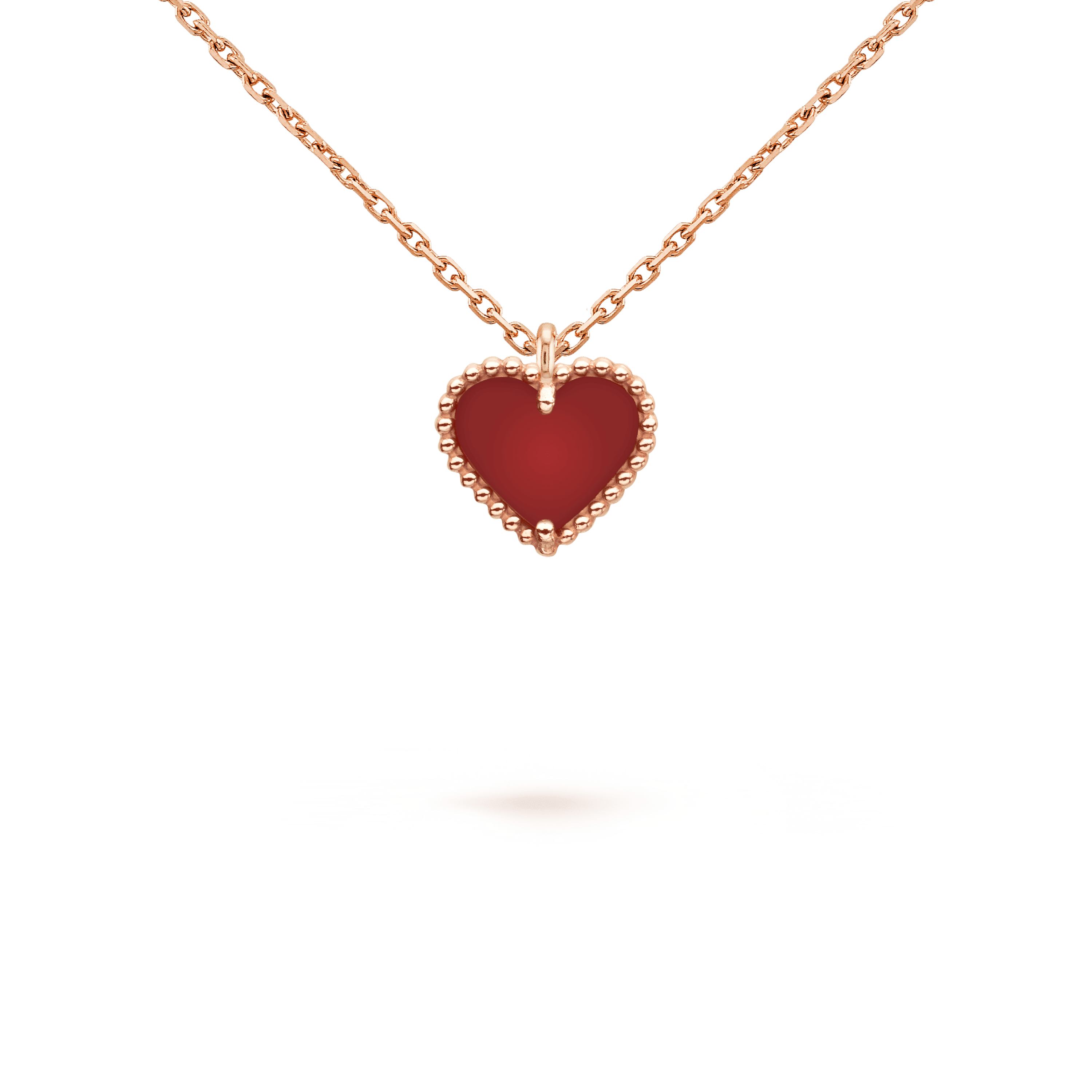 [Royal]SWEET CLOVER CARNELIAN HEART NECKLACE