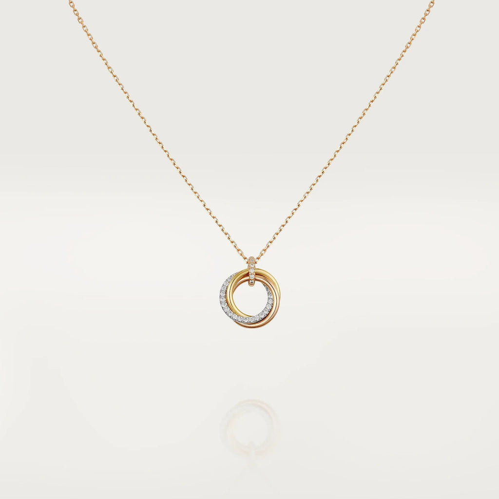 [Royal]TRINITY NECKLACE SILVER GOLD PINK GOLD DIAMONDS